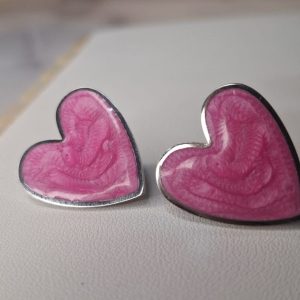 Zarcillos corazónes rosa