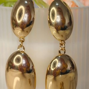 Zarcillo doble ovalo largo 6cm