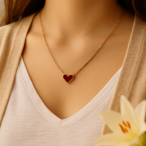 Collar corazón rojo