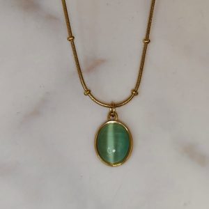 Collar óvalo verde