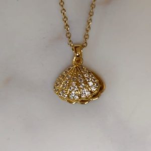Collar ostra con piedras y perla