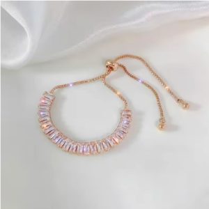 Pulsera ajustable de lujo oro rosa