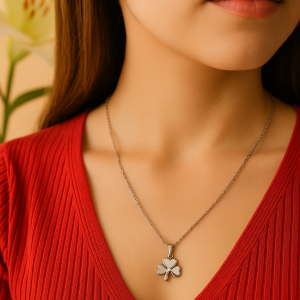 Conjunto trebol plata