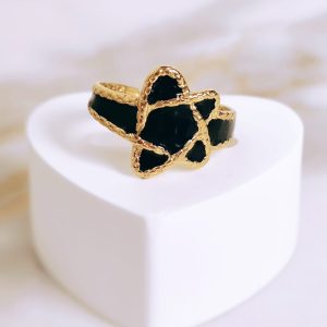 Anillos ajustable negro estrella